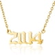 thumbnail image 1 of Collar con colgante de número de año de nacimiento, collar de acero inoxidable con número de oro y cumpleaños, joyería de cadena para mujer y niña Adepaton LRWJ198-28, 1 of 7