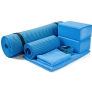 BalanceFrom 7-Piece Set - Include 1/2" Thick Yoga Mat with Carrying Strap, 2 Yoga Blocks, Yoga Mat Towel, Yoga Hand Towel, Yoga Strap and Yoga Knee Pad