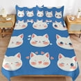 thumbnail image 6 of 3 Pcs Soft Bedding Set, Includes 1 Duvet Cover with Zipper And 2 Pillow,Shams Cartoon Cute Cat King(102"×90"), 6 of 8