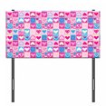 thumbnail image 3 of Love Headboard, Hearts in Square Shapes Geometrical Celebrate Art, Upholstered Decorative Metal Bed Headboard with Memory Foam, Twin Size, Blue Ivory Pink, by Ambesonne, 3 of 4