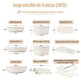 thumbnail image 2 of Juego de ollas y sartenes antiadherentes, Juego de 19 Ollas, Sarten Batería de Cocina, Juego de Sartenes con Mango Desmontable, Batería de Cocina Apto para Lavaplatos Y Horno, 2 of 5