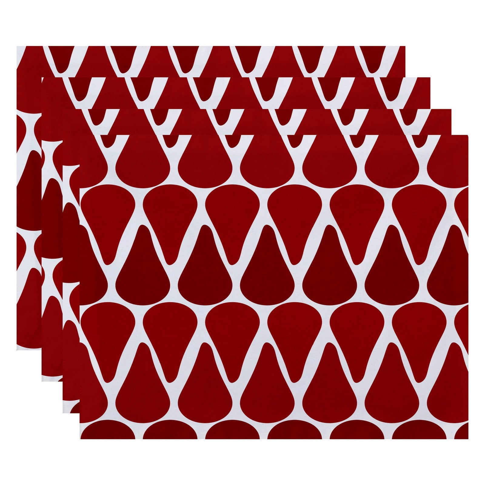 Simply Daisy 18" x 14" Watermelon Seeds Geometric Print Placemat, Set of 4