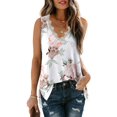 thumbnail image 1 of Womens Tank Tops V Neck Lace Side Split Summer Sleeveless Tops, 1 of 5