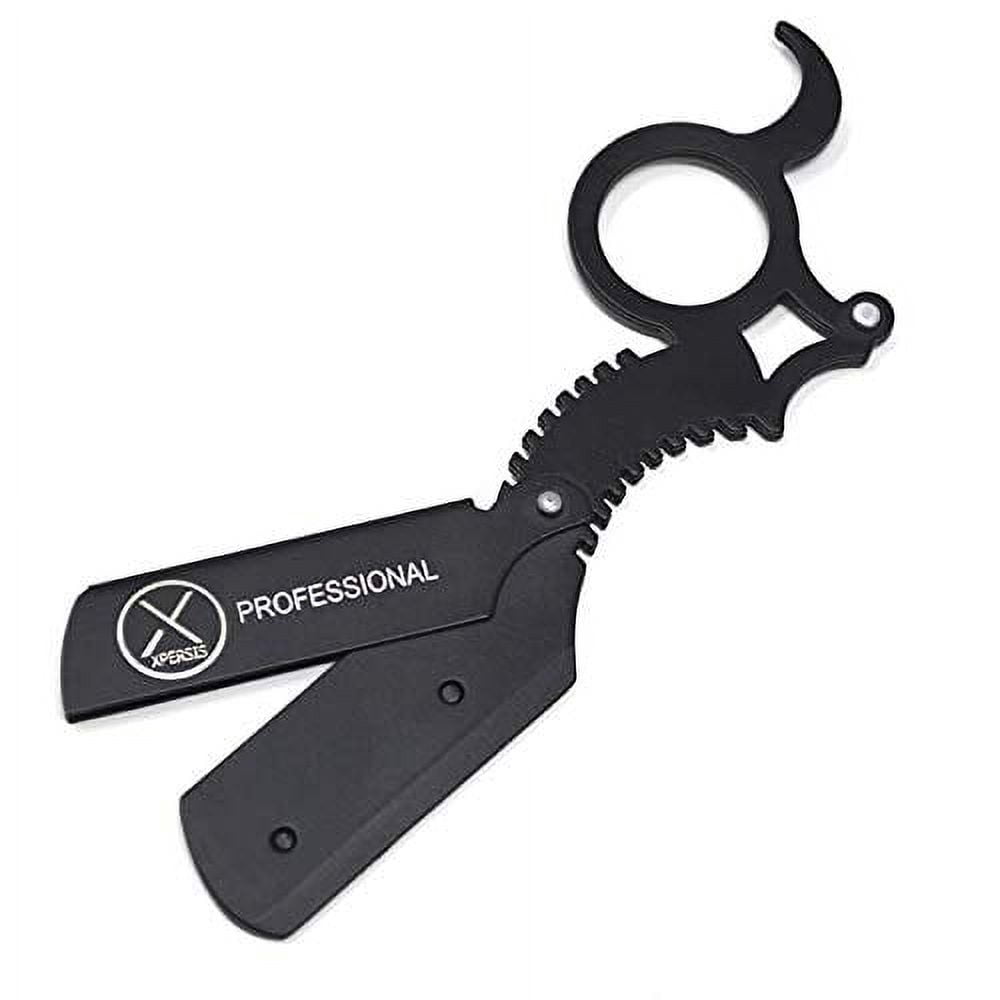 Barber Full Blade Straight Razor Black German made stainless steel (Dragon) By Xpersis Pro