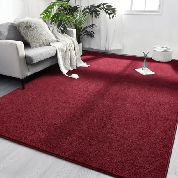 Alfombra FlyDoit de 213 x 305 cm, espuma viscoelástica gruesa de color rojo rosa