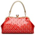 thumbnail image 1 of LinYooLis Sac à Main Rétro à Poignée Supérieure pour Femmes Sac à Bandoulière avec Serrure de Baiser Sac de Soirée pour Fête Portefeuille avec Sangle Réglable, 1 of 7