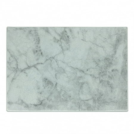 

Marble Print Cutting Board Fractured Lines Stained Grunge Surface Effects Ceramic Style Background Motif Decorative Tempered Glass Cutting and Serving Board Small Size Grey Dust by Ambesonne