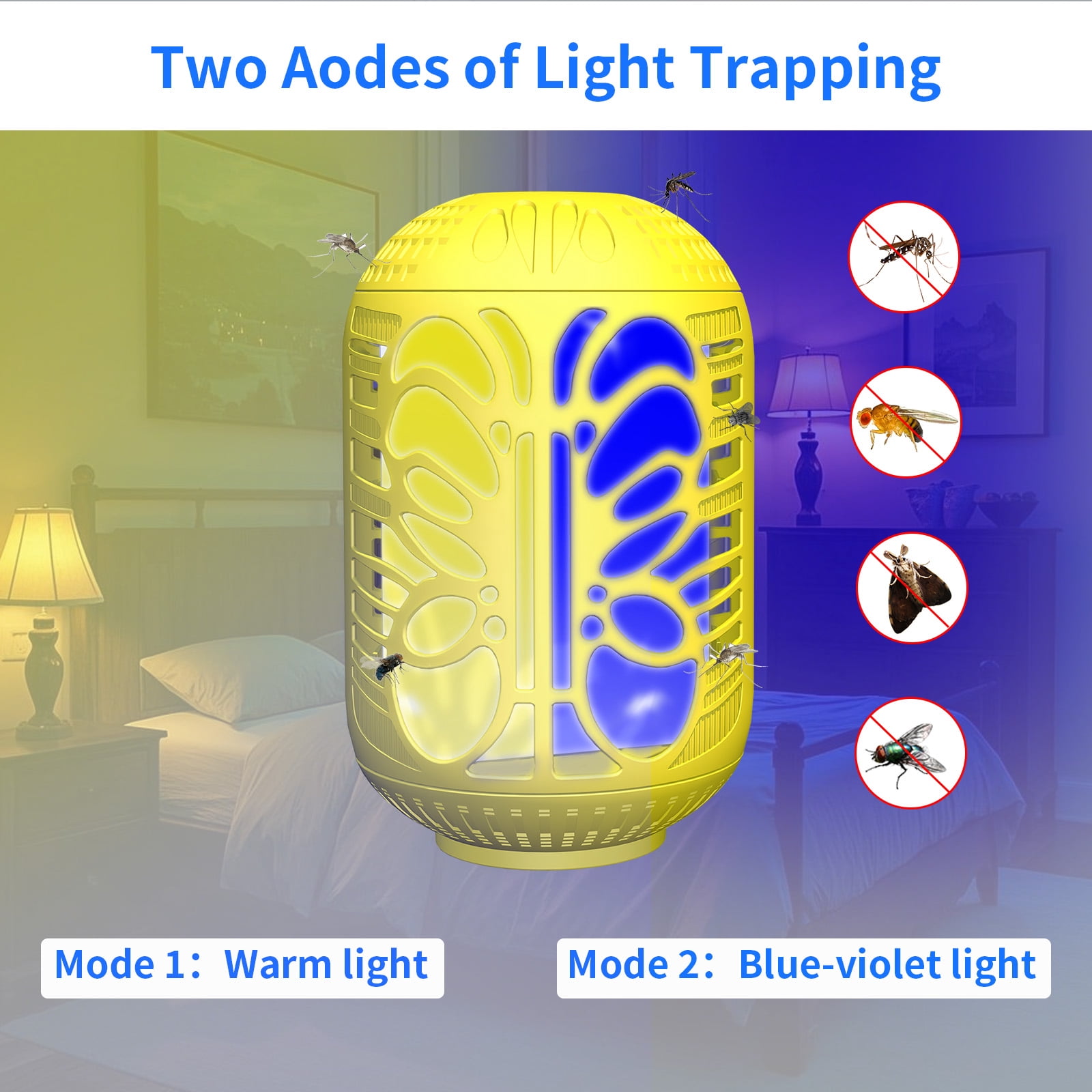 Rechargeable indoor camping dual-purpose double-light sticky trap mosquito killer fly trap insect lamp