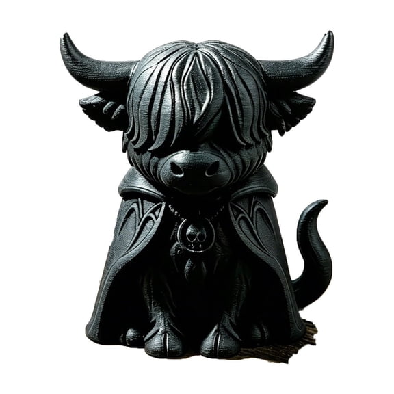 2026 Halloween Indoor Decorations Gothic Cow Statue Halloween Black Cloak Cow Figurine With Skull Pendant Dark Decor Resin Cattle Sculpture For Home Table Shelf Deskt
