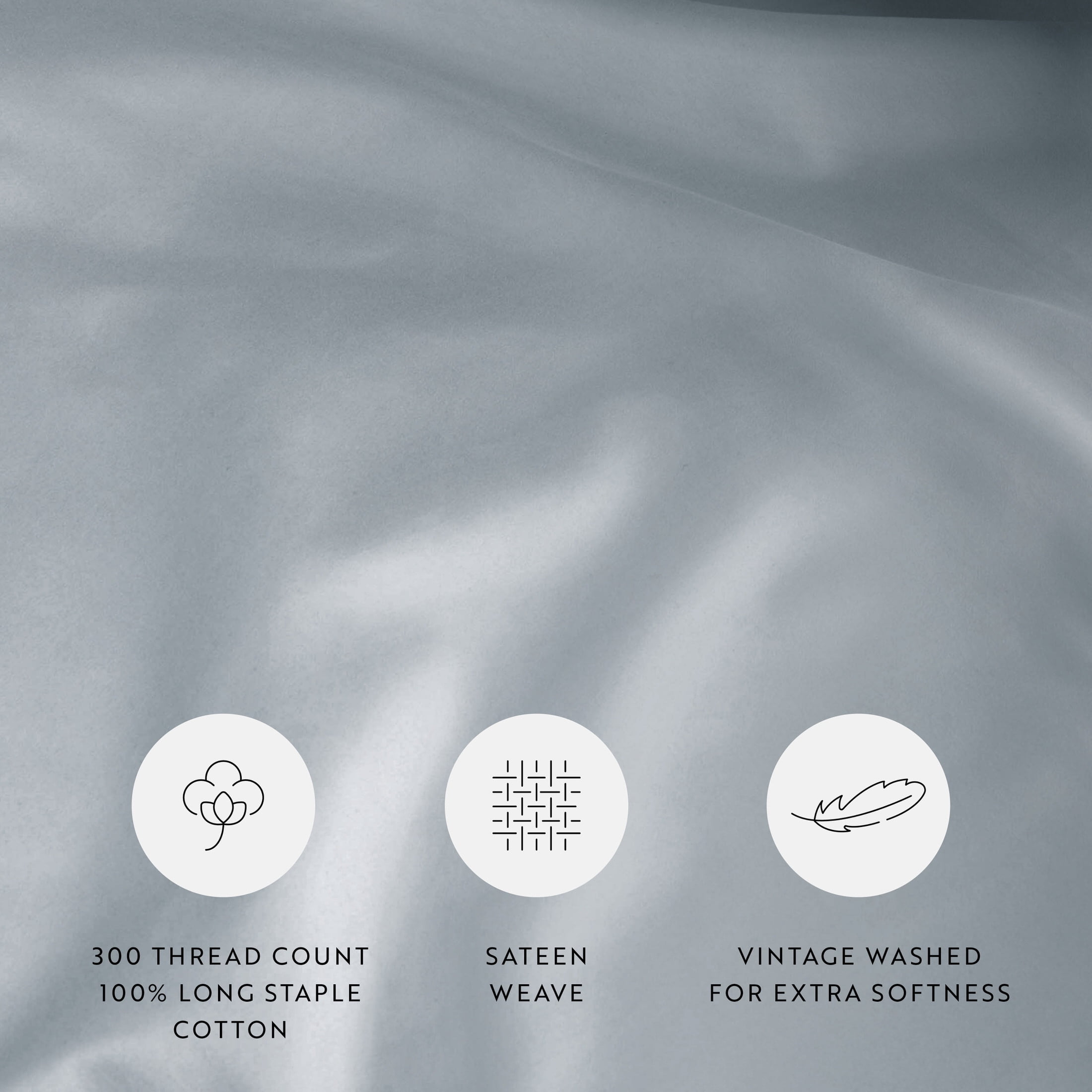 Sateen Long-Staple Vintage-Washed Duvet Cover Set by Comfort Canopy