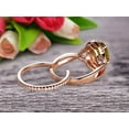 thumbnail image 4 of Art Deco 2 Carat 8x6mm Oval Cut Champagne Diamond Moissanite Engagement Ring Wedding Set On 10k Rose Gold Shining Startling Ring Anniversary Gift, 4 of 5