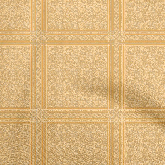 oneOone Georgette Viscose Mustard Yellow Fabric Geometric Sewing Craft Projects Fabric Prints By Yard 42 Inch Wide