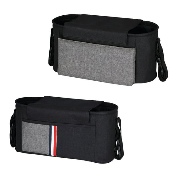 Sac Organisateur Universel Sac de Rangement pour Couches et Bouteilles Porte-Gobelet avec Bandoulière Noir