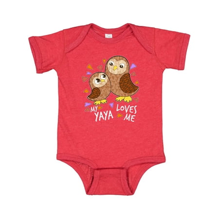 

Inktastic My Yaya Loves Me- cute owl family Gift Baby Boy or Baby Girl Bodysuit