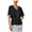 black, variant on Thalia Sodi Womens Texture V-Neck Pullover Blouse, Black, Small