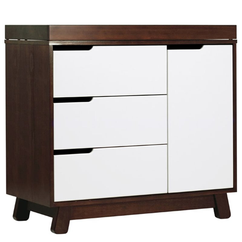 Babyletto Hudson 3 Drawer Dresser with Removable Changing Tray in EspressoWhite