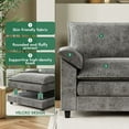 thumbnail image 6 of Furmax 3 Seats L-Shaped Sectional Sofa with Movable Ottoman for Living Room, Fabric Convertible Modular Couch, Gray, 6 of 7