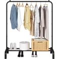 thumbnail image 3 of ERDS-Clothing Rack Portable Single Rod Garment Rack Multi-Functional Hanger for Bedroom,Black, 3 of 4