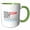 Green/White, variant on 3drose, Stylish Text Doh Doha, Qatar, Coordinates. Around the World by Air, 11oz Two-tone Yellow Mug