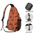 thumbnail image 3 of Sling Backpack,Halloween Cat & Bat Pattern Sling Bag with Water Bottle Holder,Waterproof Sling Bag for Men/Women with Headphone Jack for Hiking,Travel, 3 of 6
