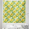 thumbnail image 1 of Yellow Flower Tapestry, Blooming Ranunculus Gardening Bedding Plants Leaves Watercolor Art, Fabric Wall Hanging Decor for Bedroom Living Room Dorm, 5 Sizes, Yellow Fern Green, by Ambesonne, 1 of 1