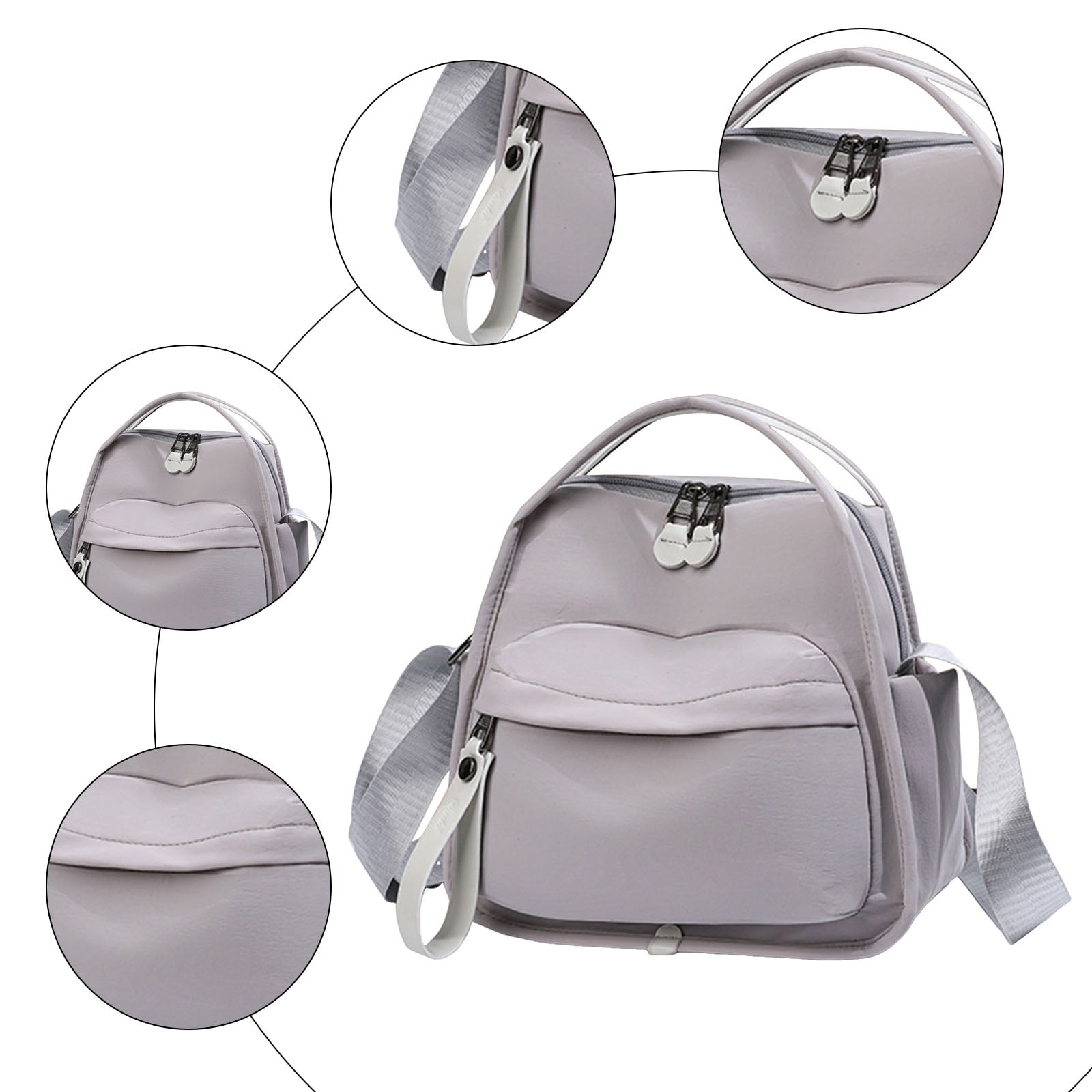 Faraee Shoulder Bag for Women Small Crossbody Top Handle Handbag Zipper Pockets Casual Tote Purse for Work Travel Grey