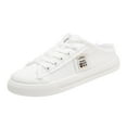 thumbnail image 6 of Mepaouo Women's Slip on Sneakers Canvas Mules Shoes Low Top Fashion Casual Backless Loafers White 7.5, 6 of 7