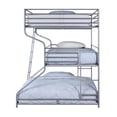 thumbnail image 5 of Industrial 3 Tier Bunk Bed with Curved Metal Frame and Guardrails, Silver, 5 of 7