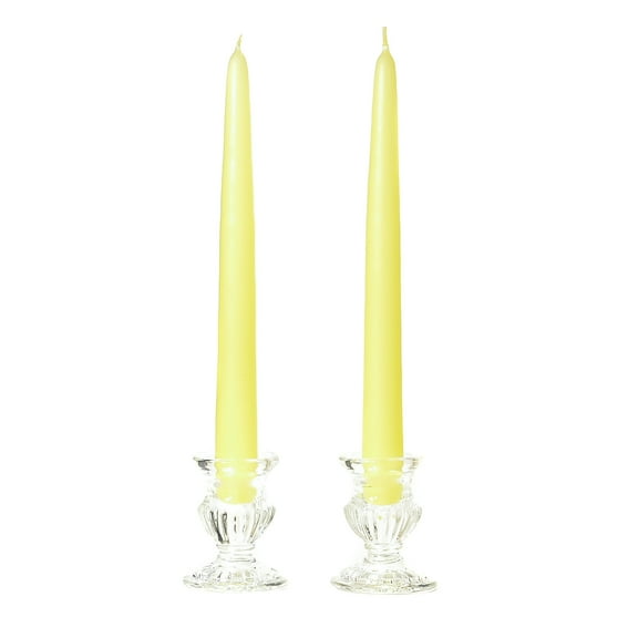6 Pairs Taper Candles Unscented 8 Inch Pale Yellow Tapers .88 in. diameter x 8 in. tall