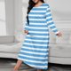 thumbnail image 1 of Women's Long Sleeve Casual Pajama Gown 100% Polyester Loose Fit Home Wear Beach Cover Up, 1 of 6