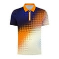 thumbnail image 4 of Birdeem T-Shirt Blouse à Fermeture Éclair pour Hommes, Décontracté, Imprimé, Manches Courtes, Col Rabattu, 4 of 12