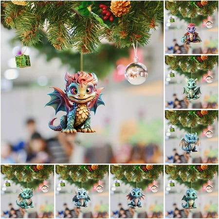 

2D Adorable Flying Dragon Baby Christmas Ornament Unique Shape And Charming Design Adding A Glimmer To The Holiday Atmosphere 8PCS
