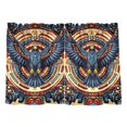 thumbnail image 7 of Yayeee Kitchen Curtains Tier Pair Light Filtering 27"x36" Rod Pocket Short Cafe Window Panel, Blue Geometric Eagle, 7 of 7