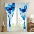 thumbnail image 3 of 3D Blue Flowers 30%-50% Blackout Curtains,Florals Blossom Botanical Curtains,Butterfly Insect Thermal Curtains & Drapes,Romantic Print Window Curtains,2 Panels,(38Wx45L), 3 of 6