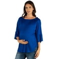 thumbnail image 3 of 24seven Comfort Apparel Bell Sleeve Loose Fit Maternity Tunic Top, 3 of 3