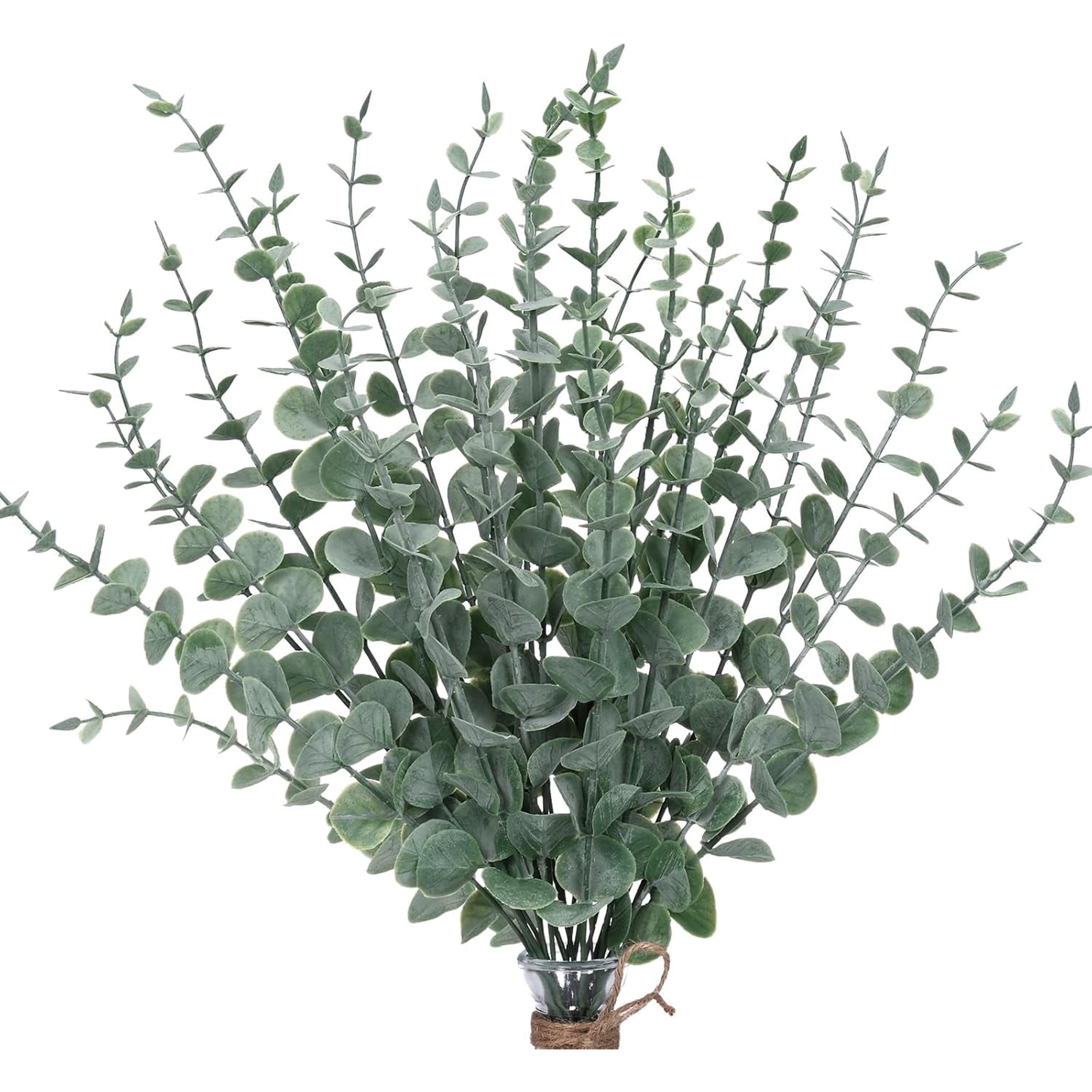 20pcs Eucalyptus Stems Artificial Eucalyptus Leaves Fake Greenery Branches Fake Flowers for Wedding Centerpiece Spring Easter Farmhouse Home Decoration