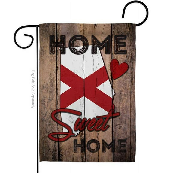 13 x 18.5 in. State Alabama Home Sweet American State Vertical Garden Flag with Double-Sided House Decoration Banner Yard Gift