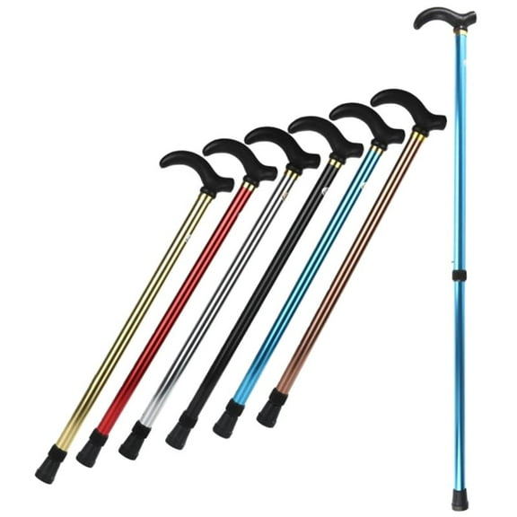 Adjustable Walking Stick 2 Section Stable Anti-Skid Crutch Old Man Hiking Cane