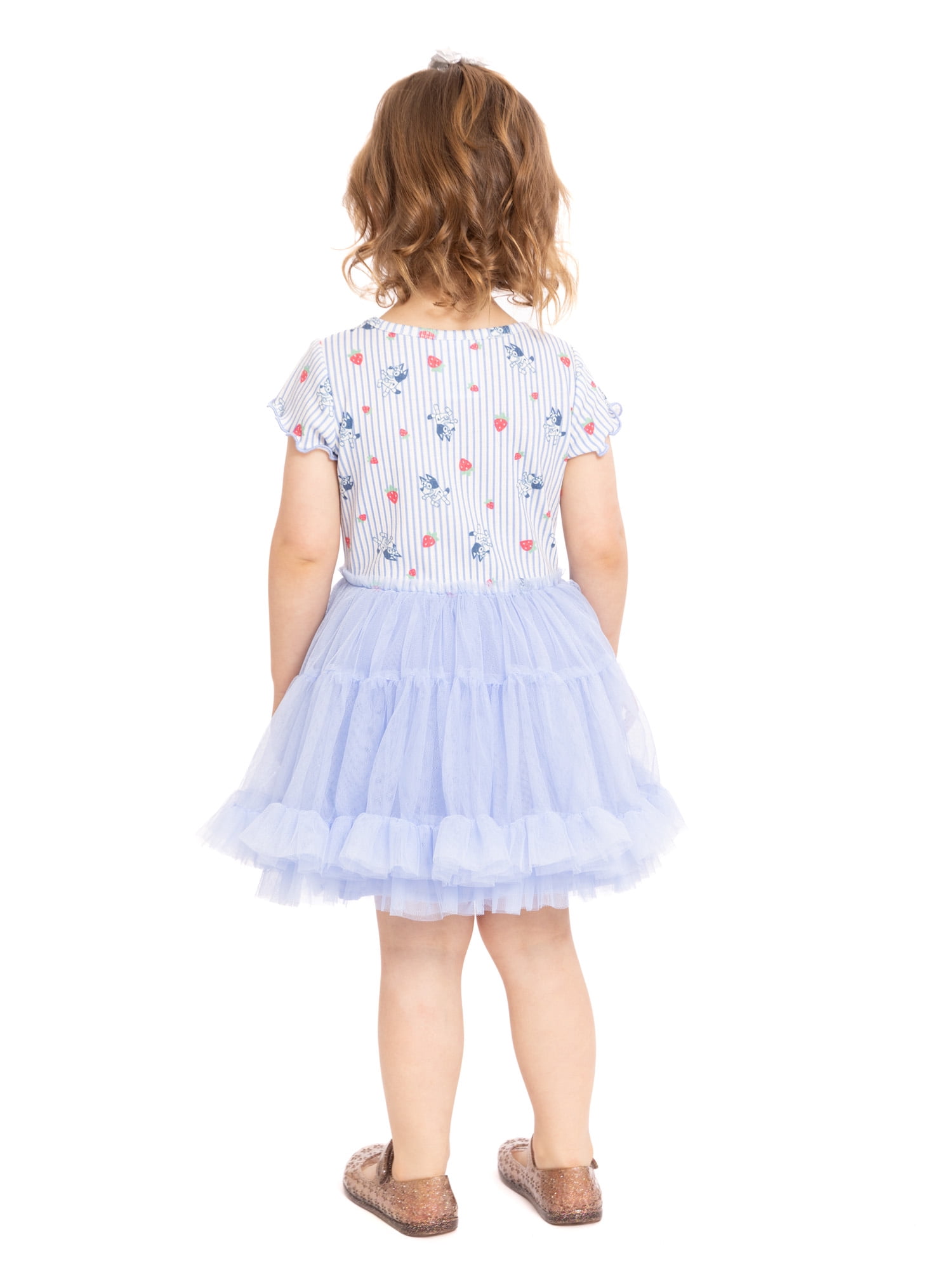 Bluey Toddler Girls Graphic Tutu Dress with Short Sleeves, Sizes 12M-5T