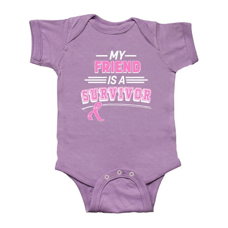 

Inktastic My Friend is a Survivor Breast Cancer Awareness Gift Baby Boy or Baby Girl Bodysuit