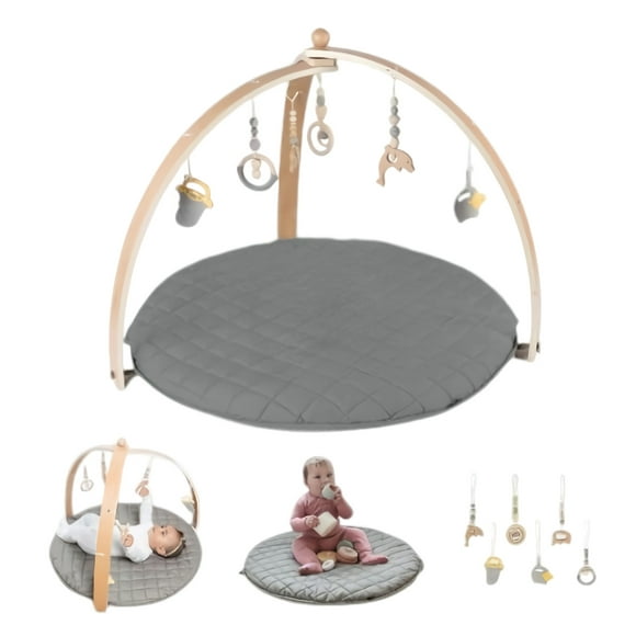 Gimnasio Para Bebé Aeiou Kk6351 Interactivo De Madera Gris