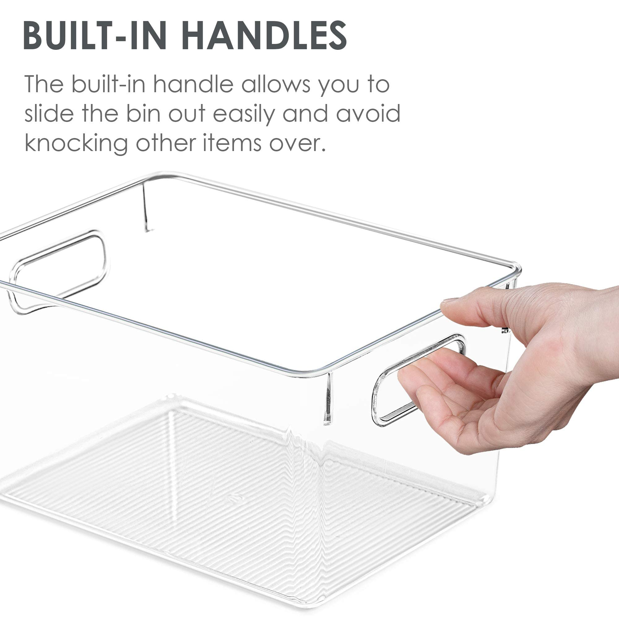 Sindcom Clear Plastic Storage Bins with Handles, 4-Pack Large photo 2
