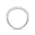 thumbnail image 5 of 1 1/2 ct. t.w Round Cut Lab Created Moissanite Diamond 3-Row Half Eternity Anniversary Band Ring For Women In 14K Solid White Gold (G-H Color, VVS1 Clarity, 1.50 Cttw)-6.5, 5 of 8
