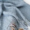 thumbnail image 2 of Bluish Grey Throw Blanket,Textured Knit Throws,Decorative Blanket for Couch Bed Sofa,50"x60", 2 of 8