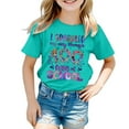 thumbnail image 1 of T-shirts pour Filles Mode Décontractée Imprimé Col Rond Manches Courtes Vêtements pour Tout-Petits Filles Vert 10-11 Ans, 1 of 4