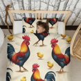 thumbnail image 3 of Roosters and Chicks Duvet Cover and Pillowcase Set for Single Bedding, Bedroom Accessories for Kids Teens, 3 of 5