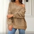 thumbnail image 2 of XMMSWDLA Womens Off The Shoulder Sweater Top Fall 2024 Oversized Knit Batwing Long Sleeve Crochet Pullover Sweaters, 2 of 6