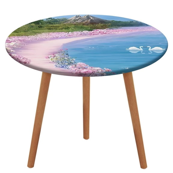 BCIIG Swans And The Flower Trail Table Cloth, Waterproof Oil-Proof, Wipeable Spill-Proof Table Cover for Dining Table, Heavy Duty Durable Tablecloth for Kitchen, Party, Picnic, Home Decor,