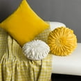 thumbnail image 5 of JWH 3D Round Handmade Decorative Velvet Sunflower Throw Pillows with Insert 12inch Gold, 5 of 9
