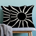 thumbnail image 4 of Summer Outdoor Pillow Covers 18x18 Inch 2 Pcs, Back Cream Sun Boho Decorative Throw Pillows,Sunshine Abstract Farmhouse Decor Pillowcase Linen Cushion Cover for Home Couch Sofa Bed, 4 of 6